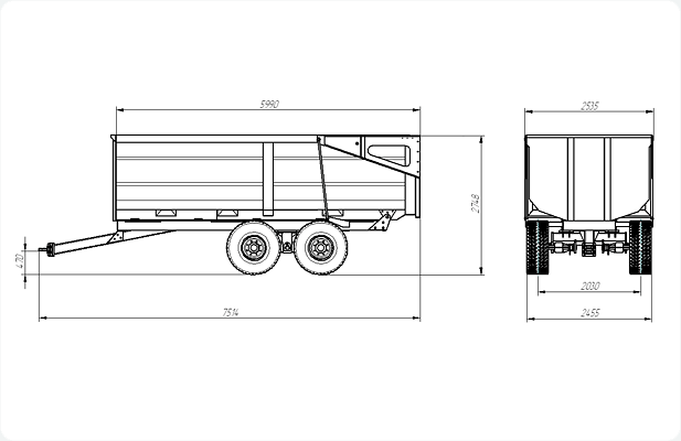 Чертеж прицепа трактора